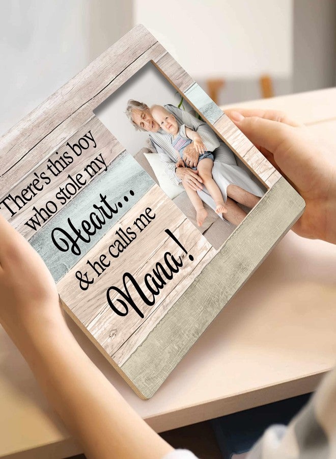 SRADMO Nana Picture Frame, Nana Frame, Pregnancy Announcements, Pregnancy Announcement For Grandparents, Grandma And Me Picture Frame, This Boy Calls Me Nana 10x8 Inch Wooden Tabletop Photo Frame - Image 3